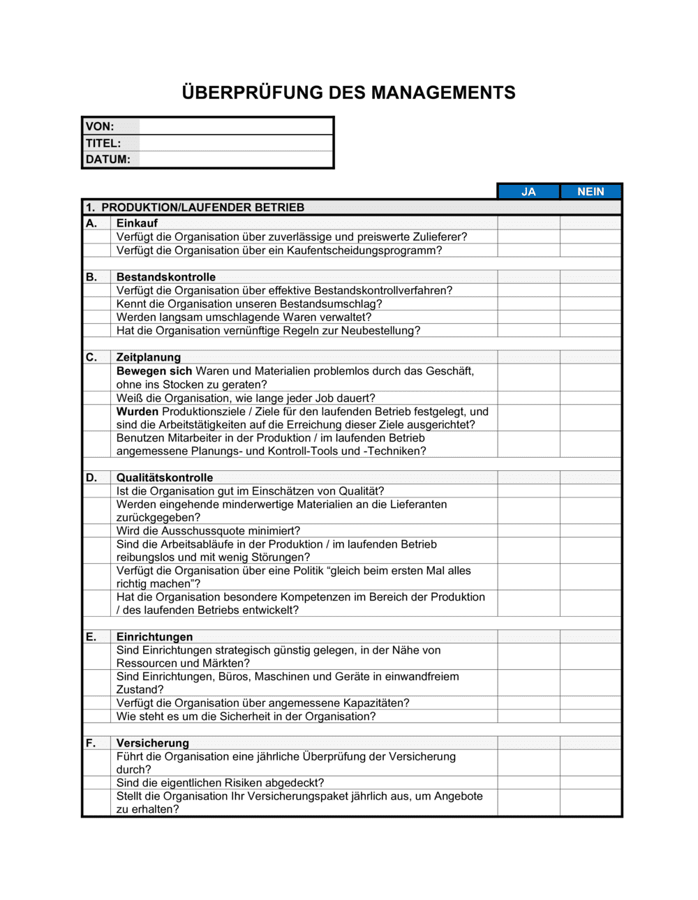 Business-in-a-Box's Überprüfung des Managements