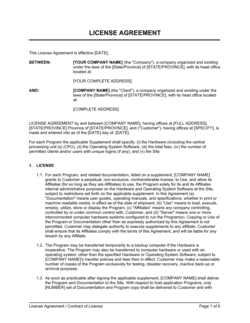 Business-in-a-Box's License Agreement Contract of License_Right to Customer Template