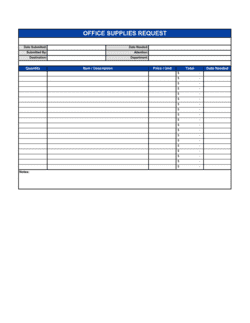 Business-in-a-Box's Office Supplies Request Template