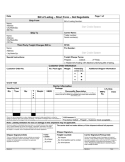 Business-in-a-Box's Bill of Lading Template