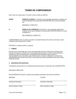 Business-in-a-Box's Formulário de Comprometimento