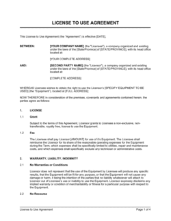 Business-in-a-Box's License to Use Agreement Template