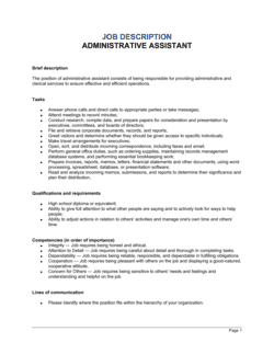 Business-in-a-Box's Administrative Assistant Job Description Template