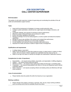 callcenter agent job description