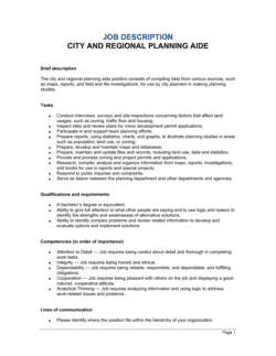 Business-in-a-Box's City and Regional Planning Aide Job Description Template