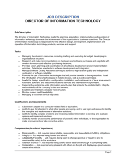 Business-in-a-Box's Director of Information Technology Job Description Template