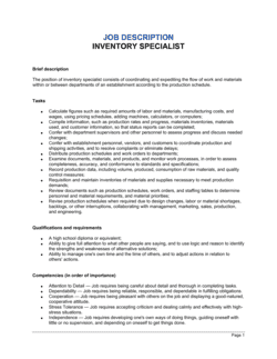 Business-in-a-Box's Inventory Specialist Job Description Template