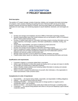 Business-in-a-Box's IT Project Manager Job Description Template