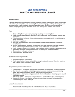 Business-in-a-Box's Janitor and Building Cleaner Job Description Template