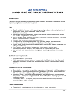 Business-in-a-Box's Landscaping and Groundskeeping Worker Job Description Template