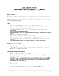 Business-in-a-Box's Maid and Housekeeping Cleaner Job Description Template