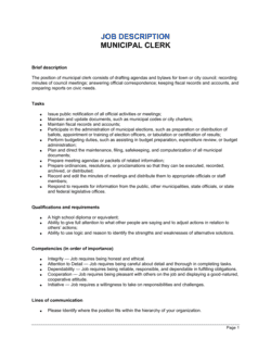 Business-in-a-Box's Municipal Clerk Job Description Template