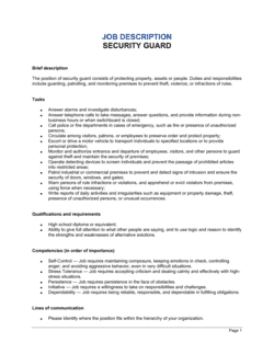 Business-in-a-Box's Security Guard Job Description Template