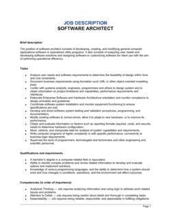 Business-in-a-Box's Software Architect Job Description Template