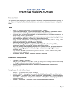 Business-in-a-Box's Urban and Regional Planner Job Description Template