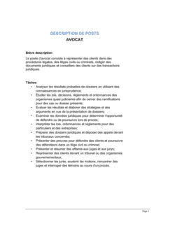 Business-in-a-Box's Avocat Description de poste