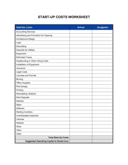 Business-in-a-Box's Worksheet_Start-Up Costs Template