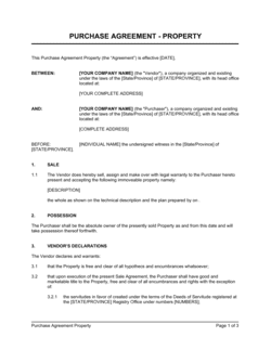 Business-in-a-Box's Purchase Agreement Real Property_Short Form Template