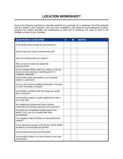Business-in-a-Box's Worksheet_Location Conditions Template