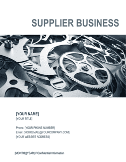 Supplier Business Plan