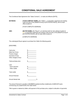 Business-in-a-Box's Conditional Sale Agreement Template