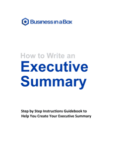 Business-in-a-Box's How to write an Executive Summary