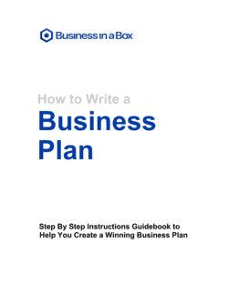 Business-in-a-Box's Business Plan Guidebook - Short Version Template