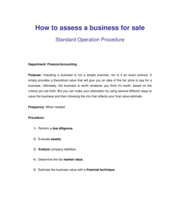 Business-in-a-Box's How to Make a Business Assessment Template