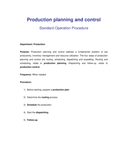 How to Plan and Manage Production