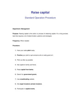 Business-in-a-Box's How to Raise Capital Template