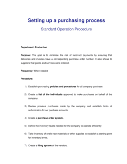How to Setup a Purchasing Process