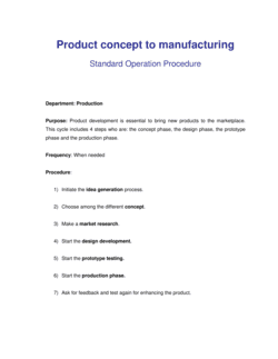 How to Steps from Product Concept to Manufacturing