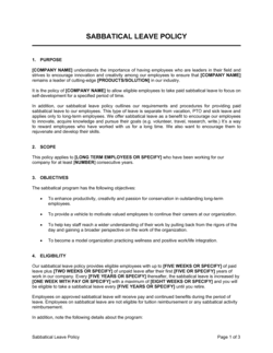 Sabbatical Leave Policy