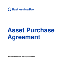 Purchase Agreement Short Version