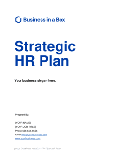 Business-in-a-Box's Strategic Hr Plan Template