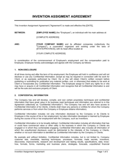 Business-in-a-Box's Invention Assignment Agreement Template