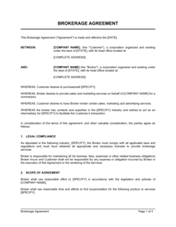 Business-in-a-Box's Brokerage Agreement Template