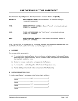Business-in-a-Box's Partnership Buyout Agreement Template