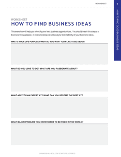 How To Find Good Business Ideas_startup Blueprints_chapter 1 Worksheet
