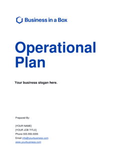 Business-in-a-Box's Operational Plan Template