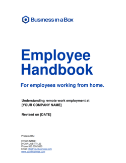 Employee Handbook For Employees Working From Home