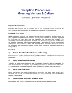 Business-in-a-Box's How To Greet Visitors And Callers At Reception Template