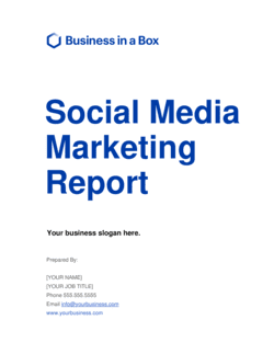 Business-in-a-Box's Social Media Marketing Report Template