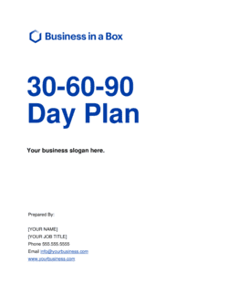 Business-in-a-Box's 30-60-90-Day Plan Template