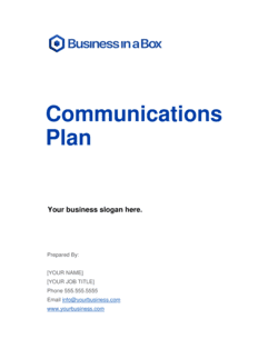 Communications Plan