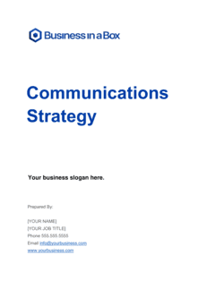 Business-in-a-Box's Communications Strategy Template