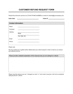 Refund Request Form