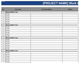Business-in-a-Box's Work Breakdown Structure Template