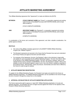 Business-in-a-Box's Affiliate Marketing Agreement Template