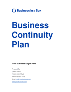 Business-in-a-Box's Business Continuity Plan Template